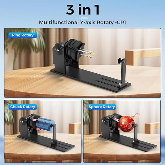 CNC Router MachineCR1 Rotary Roller, Y-axis Rotary, High Torque NEMA 23 Stepper Motor, Linear Rails & Ball Screws 3-Axis Engraving Milling Machine for Wood Cutting (CR1)