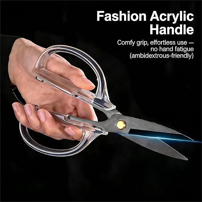 Kitchen Shears Scissors&Sharp Scissors, ARCHIKING 7.7inch Black Titanium Plated Scissor-Meat and Poultry Shears, Dishwasher Safe, Acrylic Handel All Purpose Stainless Steel Utility Scissor Black