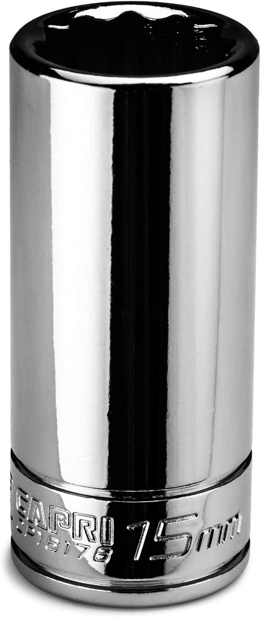 Capri Tools 15 mm Deep Socket, 1/4 in. Drive, 12-point, Metric (CP16176)