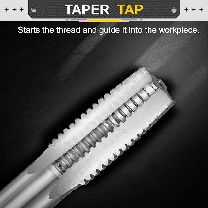 uxcell Hand Taper Tap 11/16"-11 BSW Thread Taper Style Taps Straight Flute Screw Tapping Threading Tool High Speed Steel HSS6542