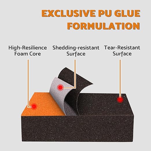Sanding Sponge 220 Grit 4 Pcs, Coarse Medium Fine Sanding Block, Sander Sponges for Drywall Metal, Sandpaper Sponge Sanding Blocks for Wood by S&F STEAD & FAST