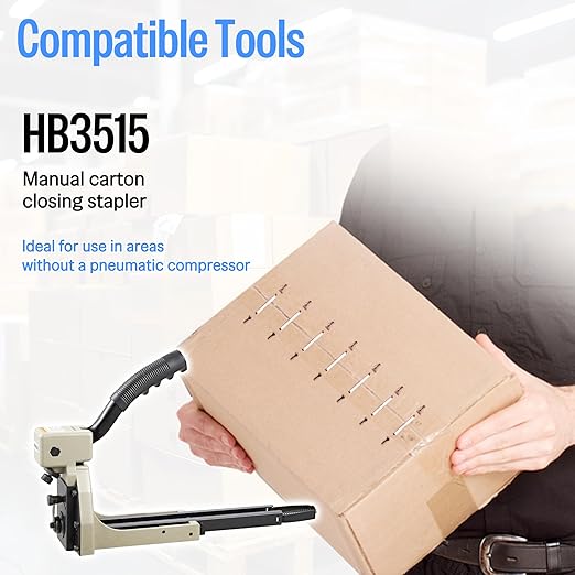 meite Carton Closing Staples 16 Gauge 1-3/8" Wide Crown 5/8" Leg Copper-Coated Carton Staples for Pneumatic or Manual Box Stapler Gun - Cardboard Closer Packaging (2,000PCS)