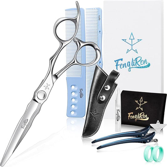 High-end Professional Extremely Very Sharp Barber Hair Cutting Scissors Hairdresser Shears For Hair 6.3 Inch Haircut Scissor Made Of Stainless Steel For Hairdressing Salon and Home Use