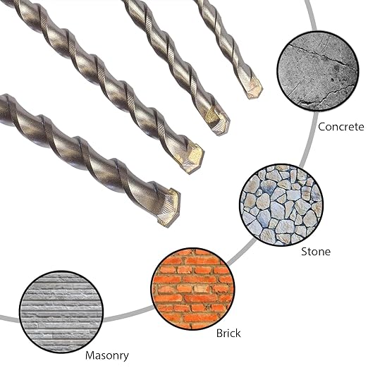 6-Pack SDS Plus 5/8 inch x 8 inch Rotary Hammer Drill Bits, Carbide Tipped for Brick, Stone and Concrete (5/8'' x 8'')