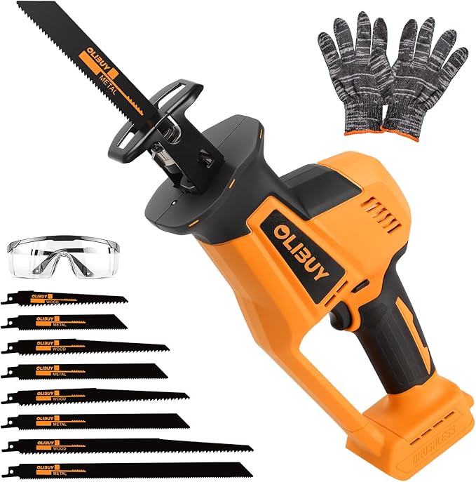 Reciprocating Saw for Dewalt 20V Battery,【Battery Not Included】,Cordless Sawzall with 8 Blades,0-3000SPM Variable Speed, Cordless Reciprocating Saws for Wood/Metal/PVC Cutting