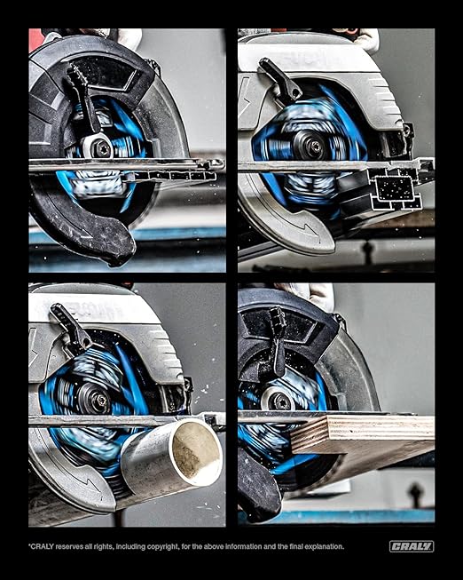 CRALY 4-1/2 Inch 42 Teeth Aluminum and Non-Ferrous Metal Cutting Circular Saw Blade, 3/8 mm Arbor, Carbide Tipped, Thin Kerf, Black Ice Coating, for Thin Aluminum, Plastic, Composite(C0442AL)