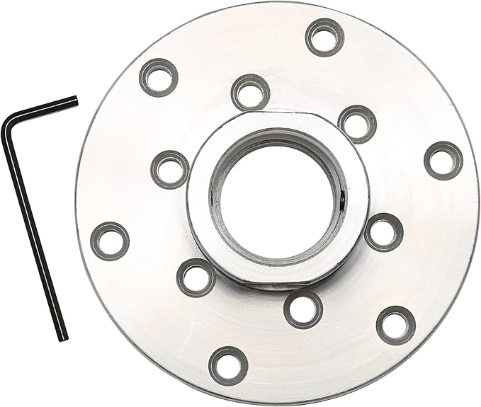 4" Wood Lathe Steel Faceplate, 1-1/4?쓝8TPI Spindle Thread Woodworking Machine Chuck Face Plate