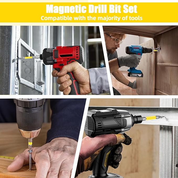 High Magnetic Screwdriver Drill Bit Set, 2025 Upgraded K5 Impact Resistant Strong Magnetic Comprehensive Screwdriver Set Anti Slip Drill Bits Premium Screwdriver Bit Set (12PCS)