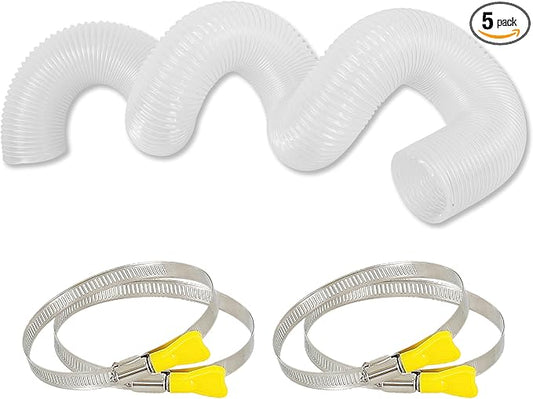 4"x 10' PVC Dust Collection Hose with 304 Stainless Steel Hose Clamps, for Table Saw, Band Saw, Planer, Woodworking and Wood Shop Dust Collection System