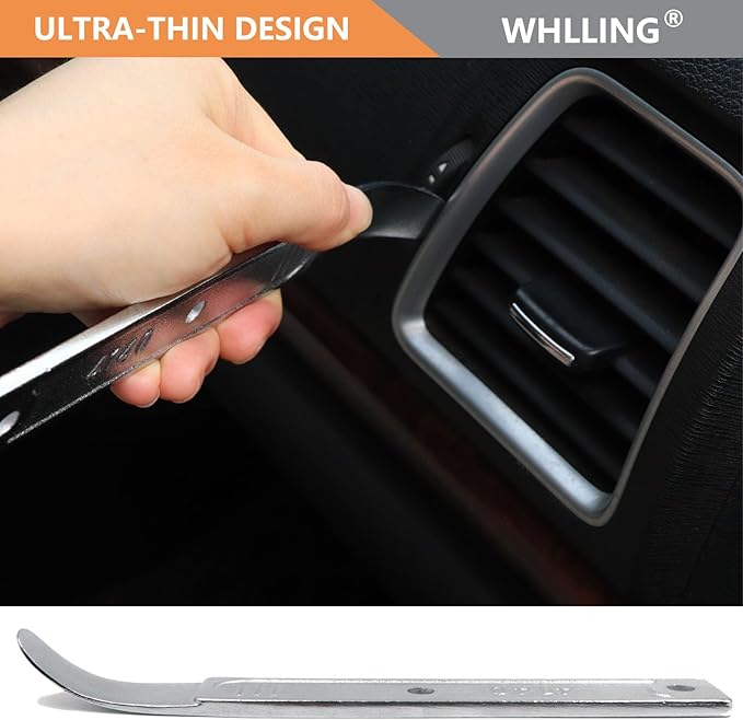 2-Piece 4140 Pry Bar Removal Tool, Pry Tool Pry Bar, Automotive Panel Removal Tool for Removing Auto Trim Interior, Demolishing Flooring and Roofing, Trim Removal Tool, Metal Pry Tool