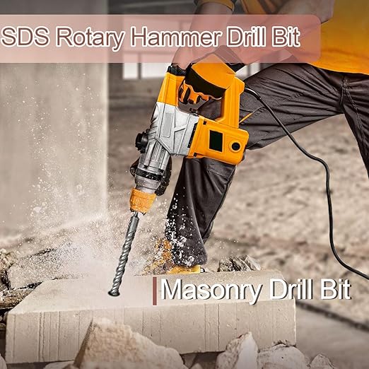 15/32 x 12.2 inch (12x310mm) SDS Plus Masonry Drill Bit, Rotary Hammer Drill Bit,Concrete Drill Bit for Concrete, Brick, Block,15/32 x 9.6 x 12.2 inch