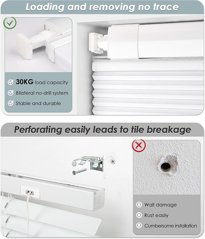 LazBlinds No Tools No Drill Cordless Cellular Shades, Top Down Bottom Up (TDBU) Honeycomb Shades for Home, Light Filtering Thermal Insulation Blinds for Windows, 43" W x 64" H, Taupe