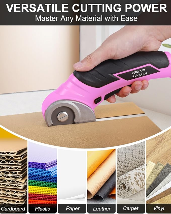 Stocking Stuffer for Women Gifts - Cordless Electric Scissors Cardboard Cutter Power Tools for Men Heavy Duty Box Shears with Safety Lock for Cardboard, Crafting, Carpet, Leather