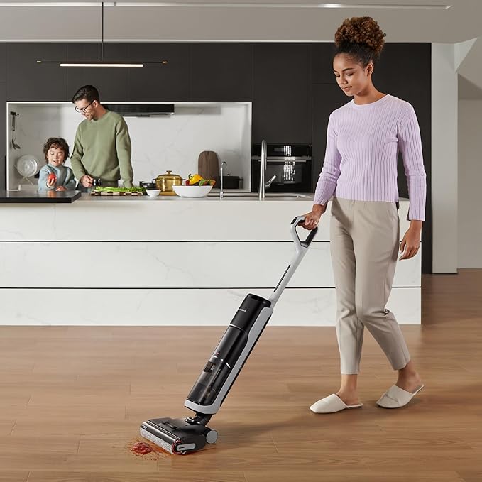 dreame H14 Cordless Vacuum Mop, 180째 Lie-Flat Wet Dry Vacuum cleaner, 140째F Brush Washing, Fast Hot Air Drying in 5Mins, Smart Hard Floor Cleaner Machine with Powerful Suction, Great for Sticky Messes