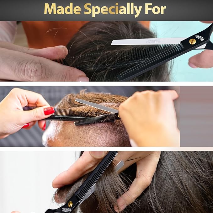 Hair Scissors Thinning Shears for Hair Cutting Hamdan 6.5??Texturizing Shears ??Ultra-Sharp Texture Scissors for cutting hair, Precision Haircut for Salon & Home - Thinning shears for dogs
