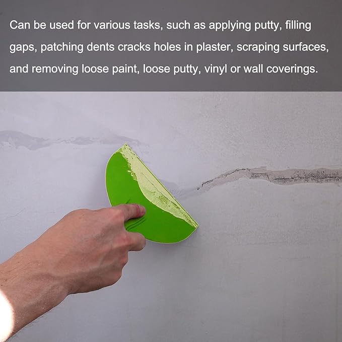 HARFINGTON 10pcs Putty Scraper 2" Width 3mm Thin Flexible Plastic Putty Knives for Taping Drywall Spreading Painting Wall Scratching