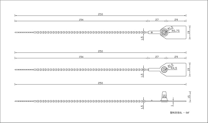 Leadseals(R) 100 Plastic Tamper Seals, Zip Ties for Fire Extinguishers Pull Tite Security Tags Numbered Disposable Self-Locking Tie 250mm Length (Red)