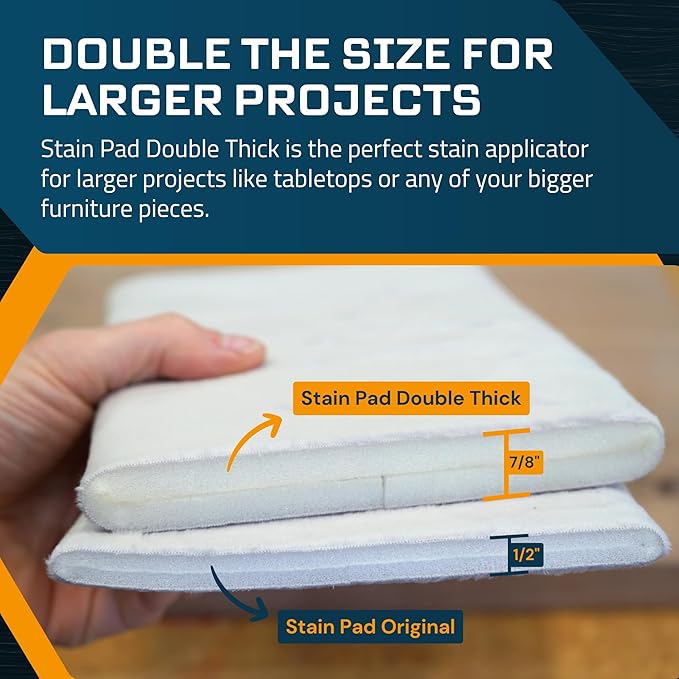 M훮KRS Double Thick Stain Pad, Cut-to-Size Staining Pads, 1-Pack, Lint, Snag, Streak-Free Applicator, Micro Brush Material, Wood Stains and Oil Based Finishes, Easy to Use with Consistent Application