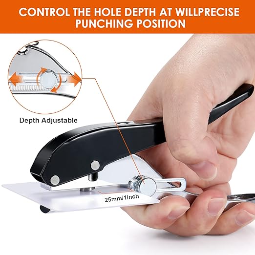 Hole Punch 3/8 inch-10mm Single Hole Punch,Heavy Duty Hole Puncher Single,Paper Punch Portable Hand Held Long Hole Puncher for Paper Cards Plastic Cardboard