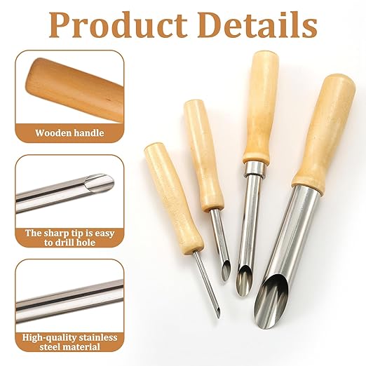 4 Pieces Straw Hole Puncher for Plastic Lids, Two Sizes Straw Puncher for Plastic Lids Lemonade, Round Clay Punch for Lemon Water and Milk Tea Lids