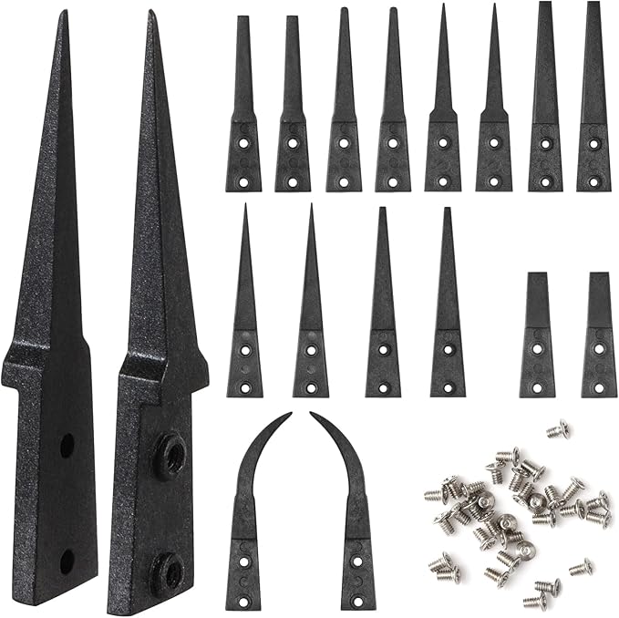 FEITA Anti Static Precision Tweezers ESD-Series Replacement Pointed, Curved & Flat Head, ESD Stainless Steel Twizzers Replaceable Carbon Fiber Plastic Tips With Locking Screws (8Types Each 1Pair)
