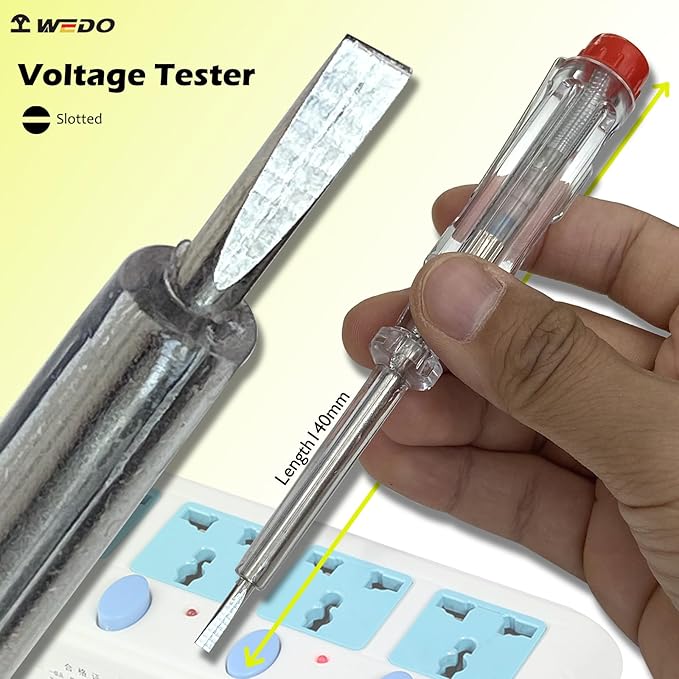 WEDO 12PCS Insulated Precision Screwdriver Set for Electrician,4PCS Slotted Screwdriver,2PCS Phillips Screwdriver,Pozidriv and Torx Screwdriver,Voltage tester,Chrome Vanadium Steel,VDE 1000V,IEC 60900
