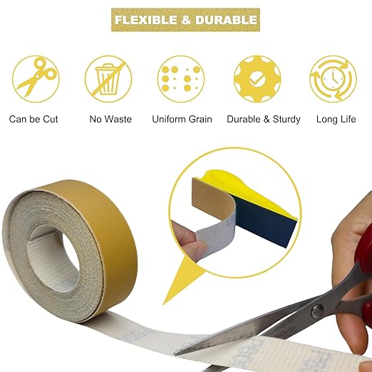 Total 33 Yard Emery Cloth Sandpaper Roll Assortment- 150 240 320 400 600 Grit, Abrasive Hand Sanding Paper Roll with Dispenser for DIY Crafts Wood Furniture Metal Automotive (Advanced Aluminum Oxide)