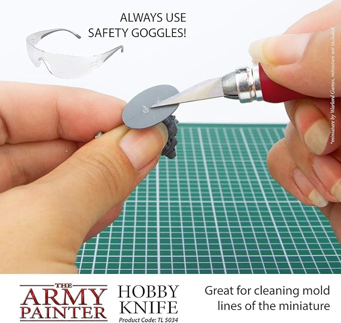 The Army Painter Hobby Knife - Stainless Steel Craft Knife with Soft Grip and 5 Extra Precision Blades - Craft Knife Set, Art Knife & Mouldline Remover for Metal and Plastic Miniatures
