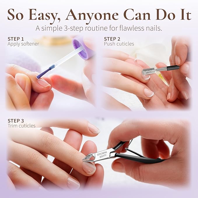 Professional Cuticle Cutter & Pusher Trimmer Manicure Tools with Double Spring ??Perfect Nail Care Tool for Manicure & Pedicure Beauty at Home/Spa/Saloon