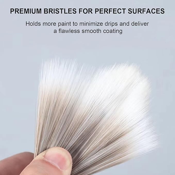 King Origin 1 Inch Angled Paint Brushes - 12 Pcs, Small Paint Brush Set with Ultra-Dense Soft Bristles for Trim & Detail Work - Edge Painting Tool