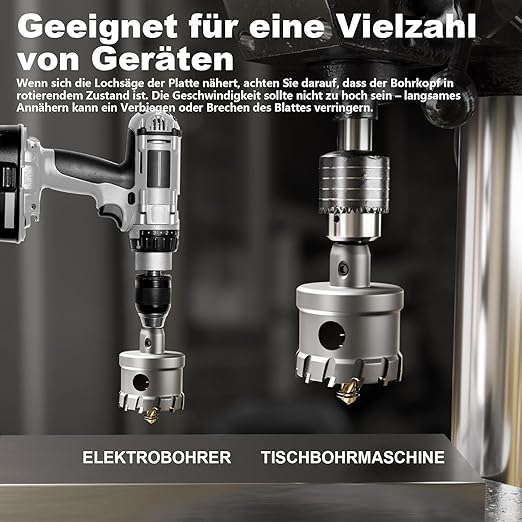 GSTK Upgrade Heavy Duty Carbide Hole Saw 14 Pcs,Metal Steel Hole Saw Drill Bit,TCT Hole Cutter,Alloy Hardness Upgrade, with 2*Extra Titanium Plated Pilot Center Drill and 2*L-Wrench