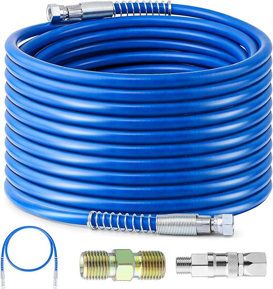66Ft x 1/4" Airless Paint Sprayer Hose, 8500PSI High Pressure Airless Paint Spray Hose with 5Ft Whip Hose & 1/4" Hose Connector & Sprayer Swivel Joint for Airless Spraying Machine