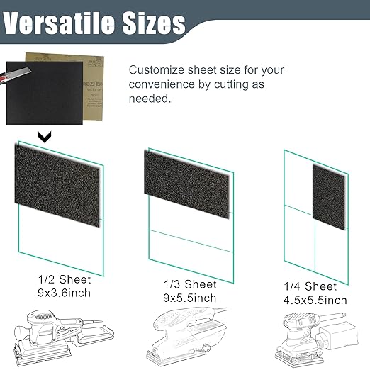1500 Grit Sand Paper, 9 x 11 Inch, 10 Pcs Wet Dry Sandpaper Sheets, Silicon Carbide for Wood, Metal, Automotive Sanding and Polishing, Waterproof and Durable