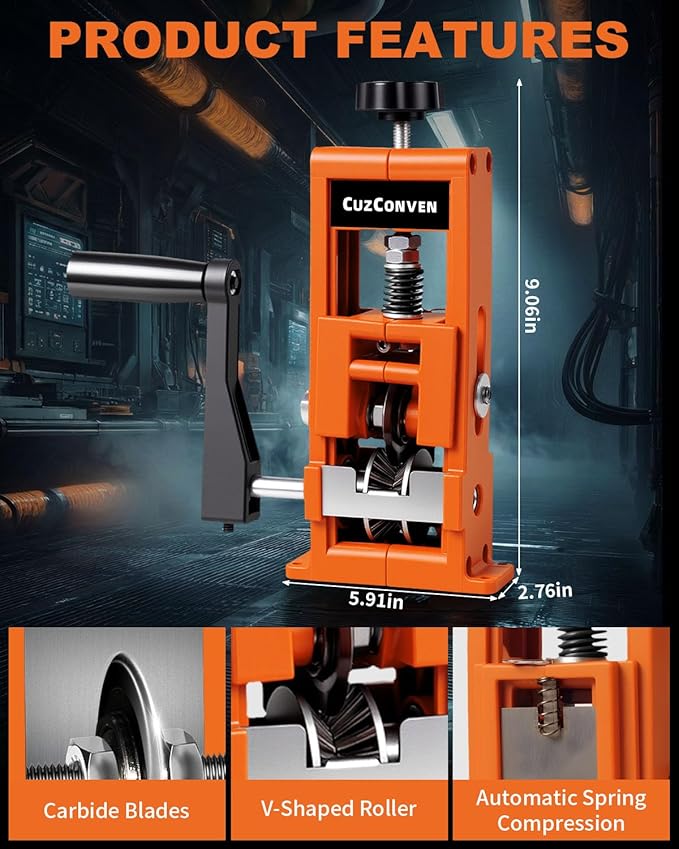 CuzConven Wire Stripper Machine,0.04-1 Inch Scrapping Copper Wire Peeler Machine, Drill Powered/Hand Crank Dual-drive Wire Stripper Tool for Scrap Copper Recycling & DIY etc.