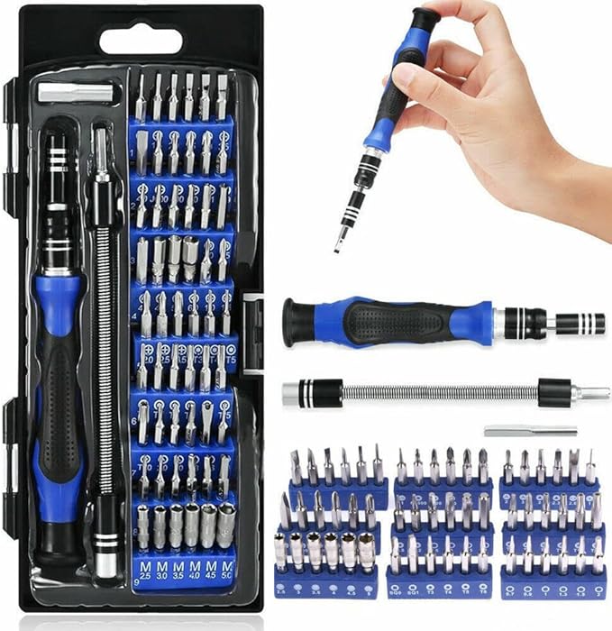 58 in 1 Repair Tool Kit Precision Small Screwdriver Set 54 Bit Magnetic Driver for Computer Laptop PC Precision Screwdriver Torx Smartphone Nut Driver 2.5, 3, 3.5, 4, 4.5, 5mm