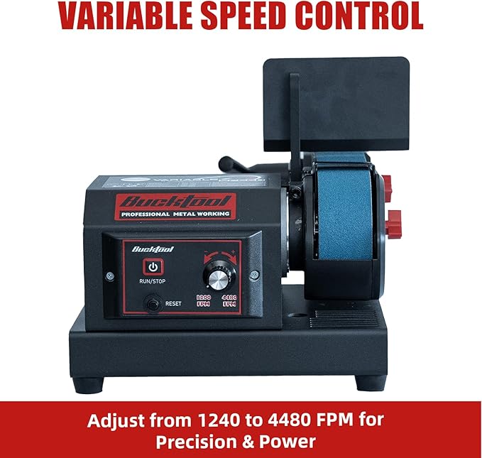 Bucktool Variable Speed 2횞42 Inch Belt Sander 3.5A DC Motor with Control Panel, Quick Belt Release, Adjustable Foot, Horizontal or Wall-Mountable Bench Machine for Knife Making and Metalworking