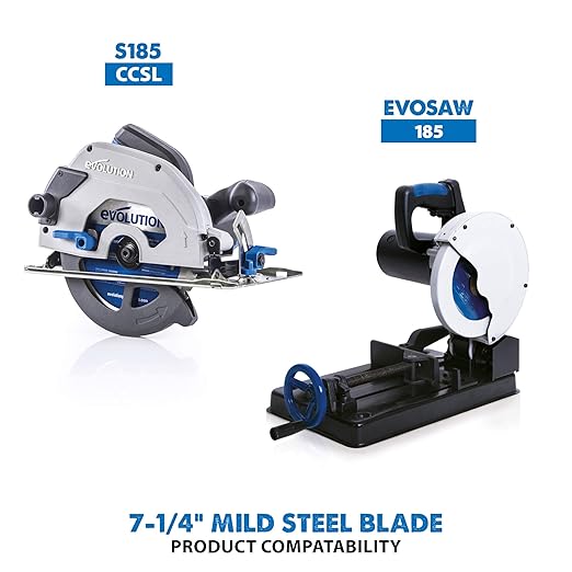Evolution Power Tools 185BLADEST Steel Cutting Saw Blade, 7-1/4-Inch x 40-Tooth , Blue