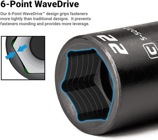 Capri Tools Deep Impact Socket, 1/2-Inch Drive, 6-Point, Metric (14 mm)