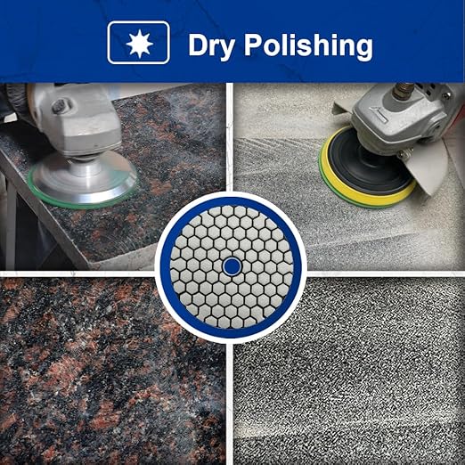 SHDIATOOL 5 Inch Dry Diamond polishing Pads Grit 800 for Granite Marble Quartz(7-Pack)