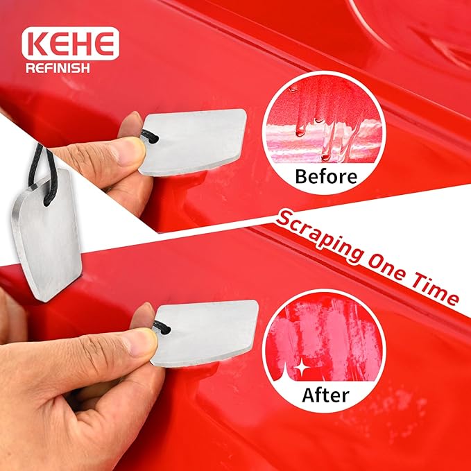 Automobile Spray Paint Point Repair Scraper,Carbide Tungsten Repair Shark Scraper Tool Paint File for Edge Banding, Denibbing, and Spot Repair