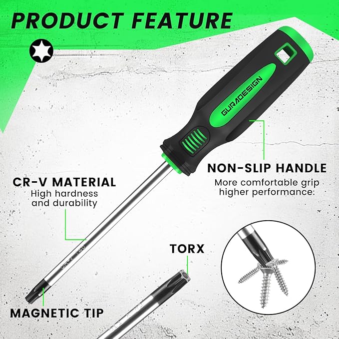 13 Pieces Magnetic Torx Screwdriver Set 竊똖5 -T40 Star Screwdrivers
