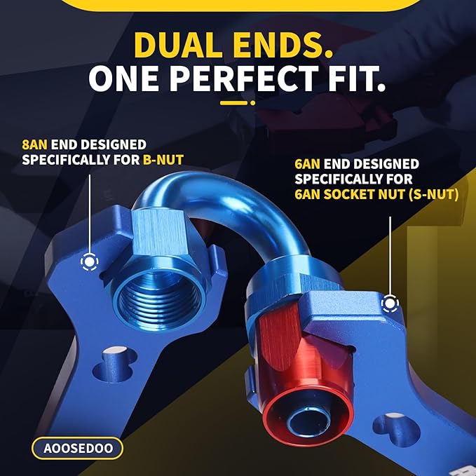 Adjustable AN Fittings Wrench AN Wrench for Hose Fitting Adapters AN Fitting Tool 3AN-16AN Lightweight Aluminum Red. With a Double Hose End Fitting Wrench 6AN Socket-AN8 B-nut Blue
