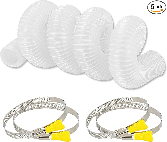 2.5"竊? 1/2"竊뎪 10' PVC Dust Collection Hose with 304 Stainless Steel Hose Clamps, for Table Saw, Band Saw, Planer, Woodworking and Wood Shop Dust Collection System