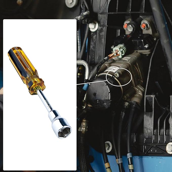 Antrader 14 mm Socket Wrench Screwdriver, High-carbon Steel Hex Nut Driver Non-Magnetic Tip Carburetor Adjustment Tool with 79mm Shaft