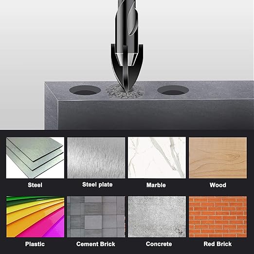 5 Pcs 5/8" Masonry Concrete Drill Bit Set for Tile Brick Glass Plastic Wood, Cross Tungsten Carbide Tip, Hex Shank, Work with Ceramic Porcelain Tile Wall Mirror Paver,5/8 Inch Drill Bits, 16mm