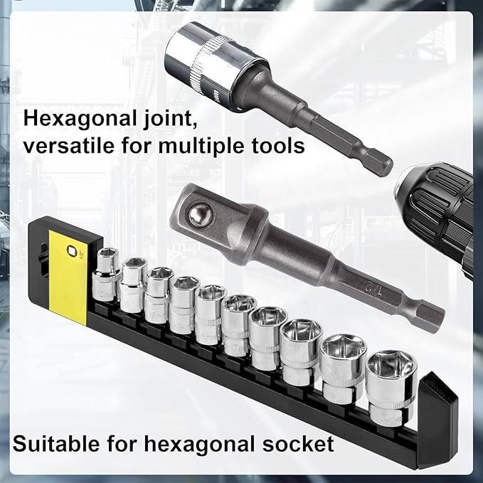 6 PCS 1/2 inch Impact Socket Adapter, Extension Adapter Bits for Impact Driver, Impact Driver Power Bits Set for 1/4-Inch Hex Shank Power Drill for Workplace, Automotive DIY
