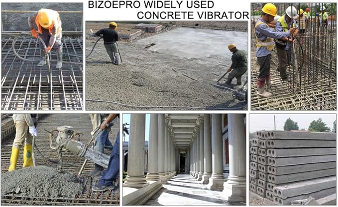 Concrete Vibrator, 1600W 2HP 18000RPM, 14-3/4ft Flexible Shaft, Electric Concrete Vibrating Tool, Hand Held Power Concrete Vibrators, Portable for Construction, Remove Air Bubbles Level Tool