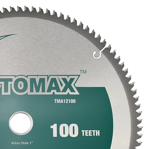 TOMAX 12-Inch 100 Tooth TCG Aluminum and Non-Ferrous Metal Saw Blade with 1-Inch Arbor