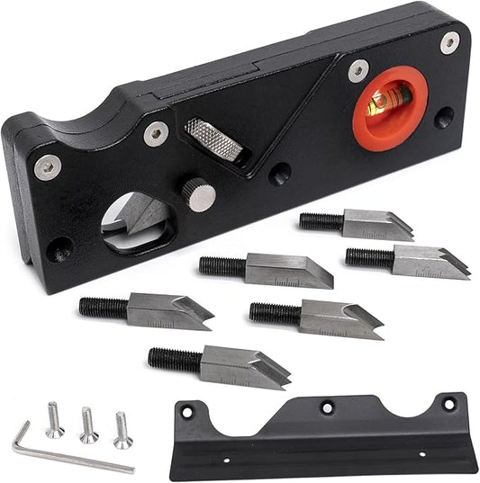 Chamfer Plane, Handheld Planers with Auxiliary Locator and 7 Blades, Woodworking Hand Planer Suitable for Quick Edge Trimming of Wood, Black, ZBD-0BA-QQK764