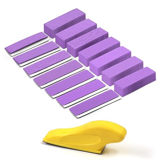 MAXMAN Sand Paper Sanding Block 3.5?쓝 1??Sandpaper Assortment 80 120 180 240 320 400 600 Grit, Micro Detail Sander, Sand Paper for Wood Furniture, Crafts, Woodworking Projects, Tight Spaces, 70Pcs
